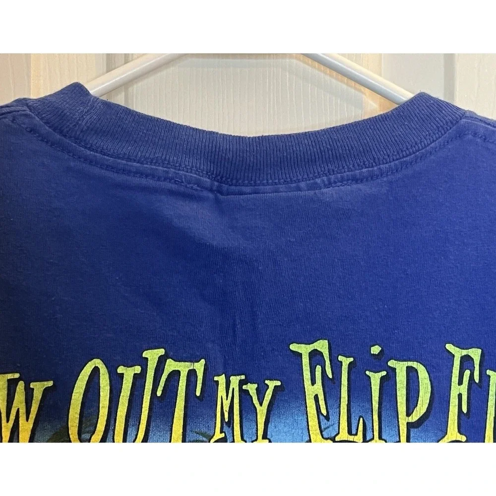 Margaritaville Cayman Islands Flip Flop Captain Jimmy Buffet Small Blue T-Shirt‎